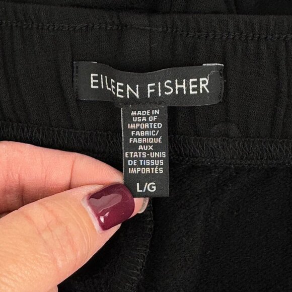 Eileen Fisher Black Activewear Pants Women's Size Large Athleisure Soft Casual - Picture 5 of 9